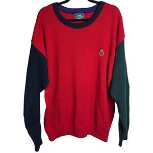 Vintage Jantzen Color Block Knit Sweater – Made in USA – Size L